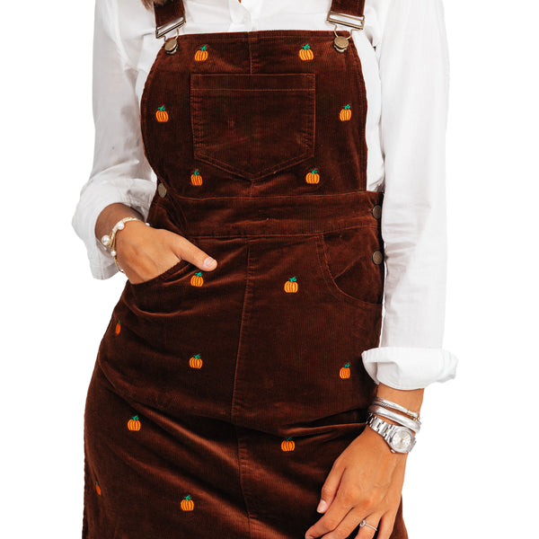 brown corduroy overall dress KJP Women's Pumpkin Embroidered Jumper in – Kiel James Patrick its my birthday month ad| Dresses to arm Slightly stretchy Body Select Suit Size:EU52/US42