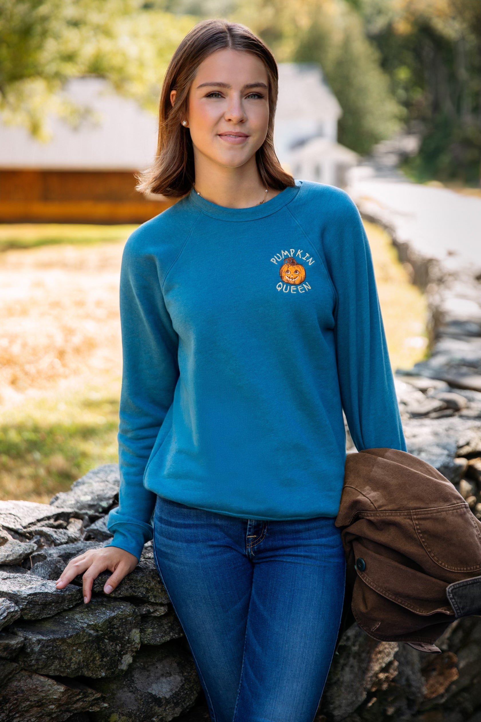 Pumpkin Queen Sweatshirt in Teal