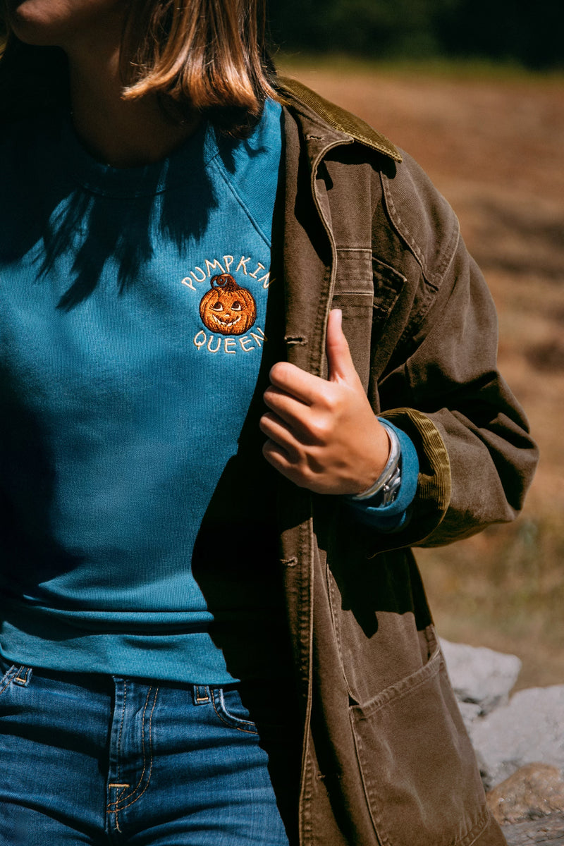 Pumpkin Queen Sweatshirt in Teal