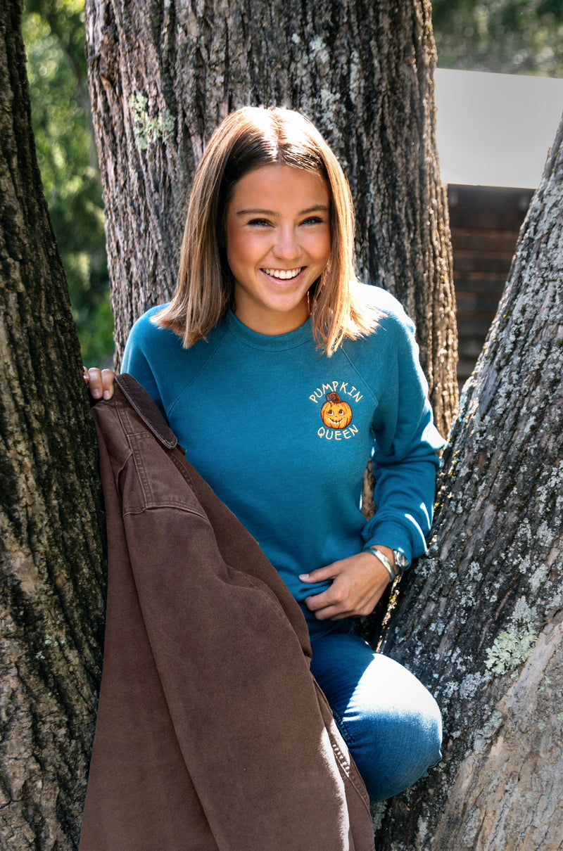 Pumpkin Queen Sweatshirt in Teal