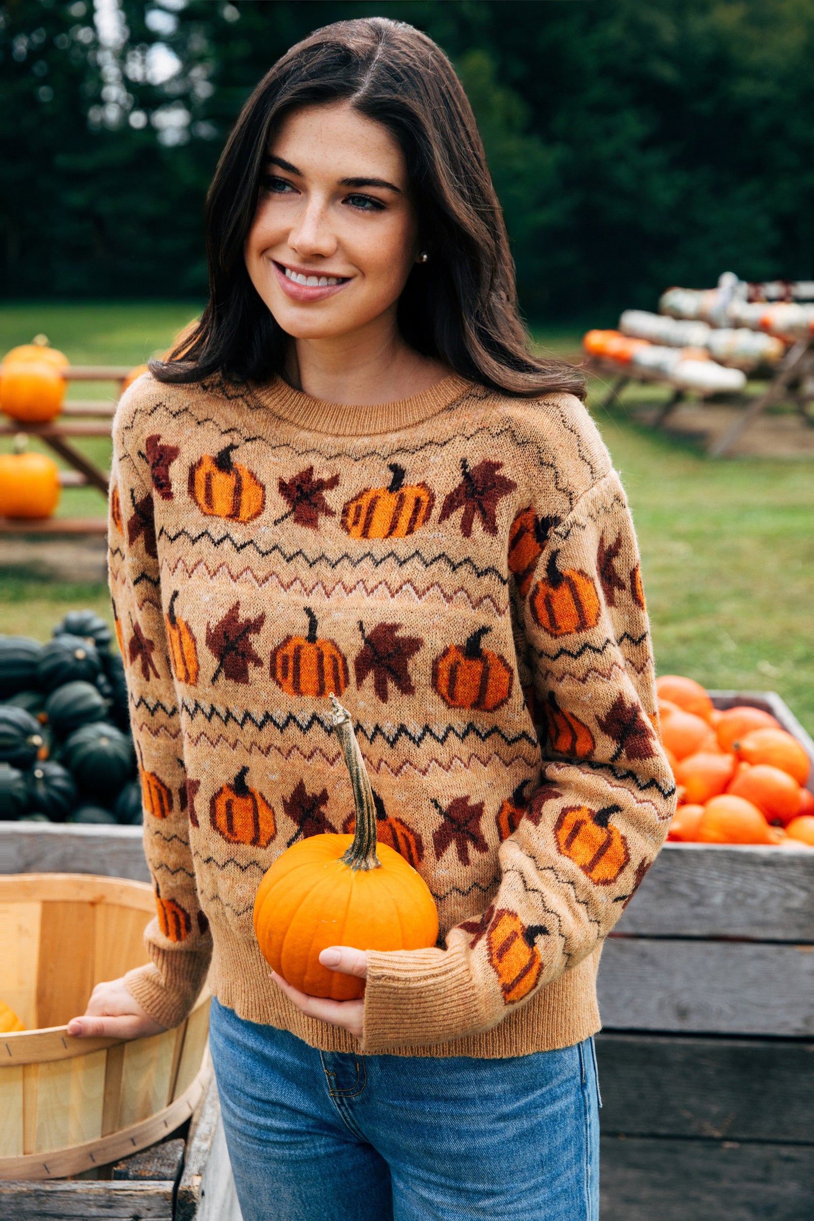 KJP Women's Pumpkin Ridge Fair Isle Crewneck Fall Sweater – Kiel