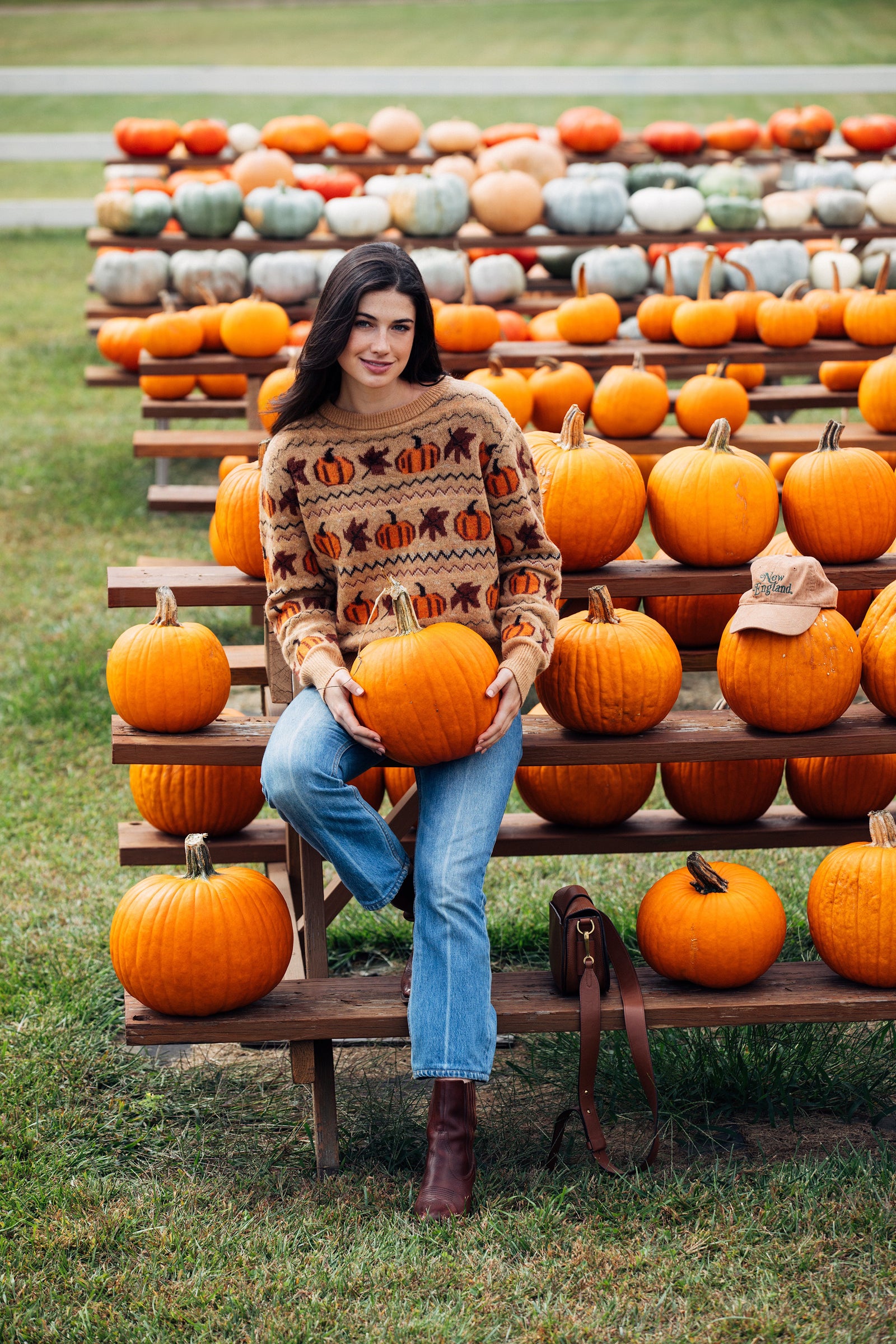 KJP Women's Pumpkin Ridge Fair Isle Crewneck Fall Sweater – Kiel