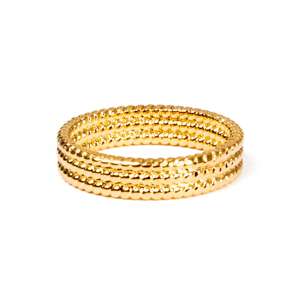 Rope Stack Ring in Gold