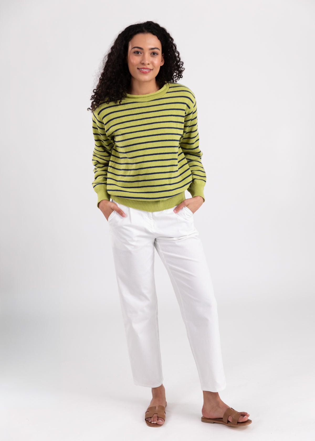 Sage Harbor Stripe Rollneck Sweater