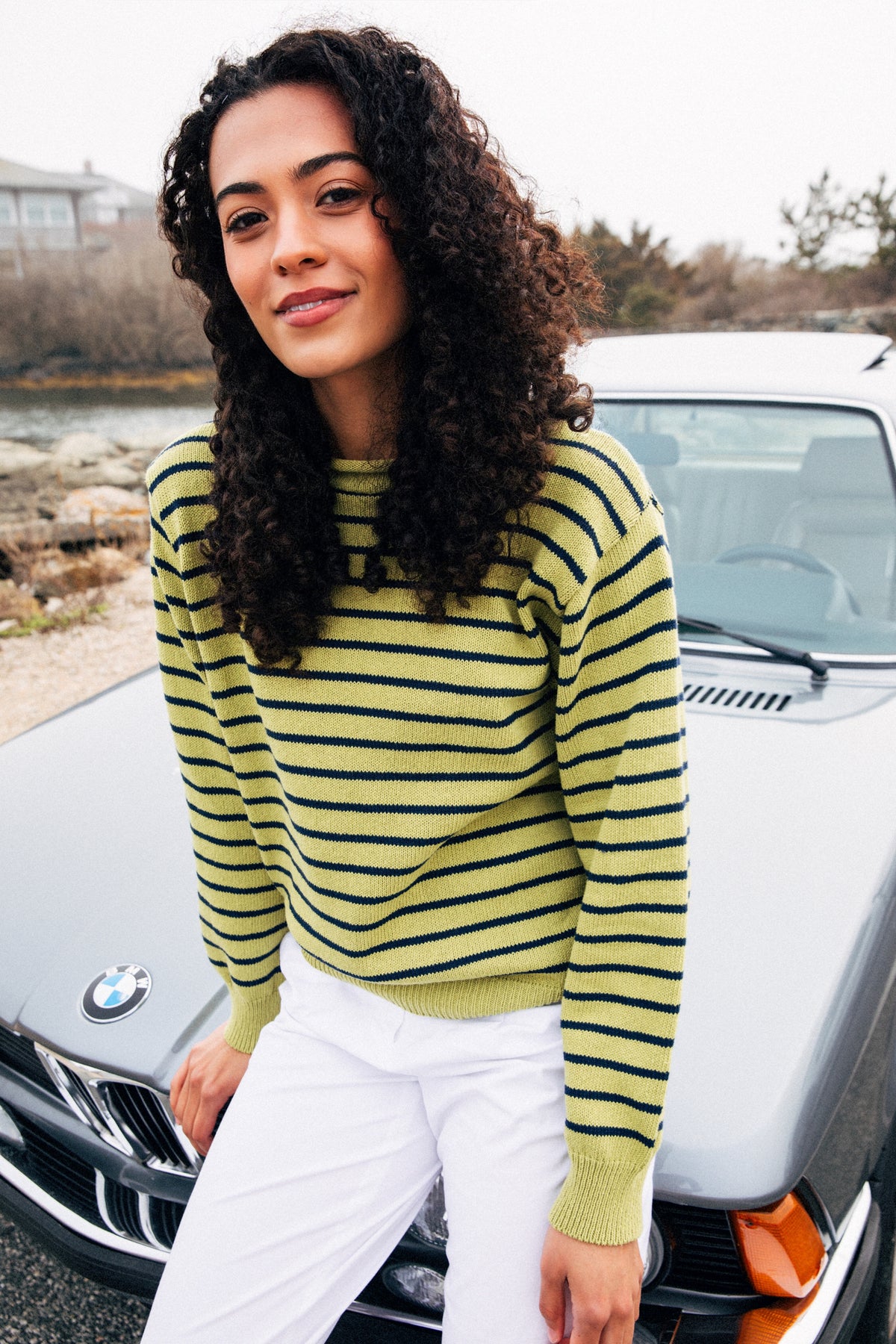Sage Harbor Stripe Rollneck Sweater