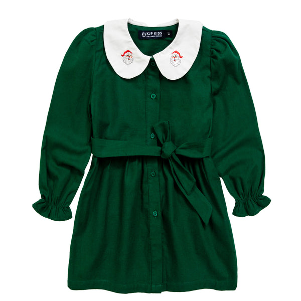 Santa Holiday Kids Flannel Dress