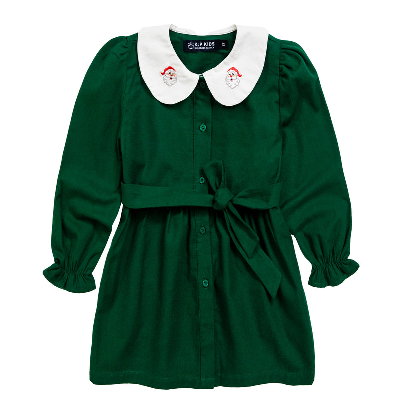 Santa Holiday Kids Flannel Dress