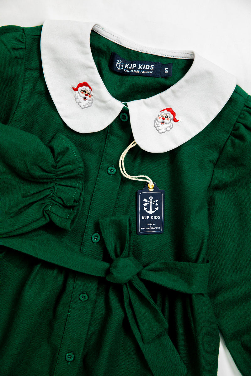 Santa Holiday Kids Flannel Dress