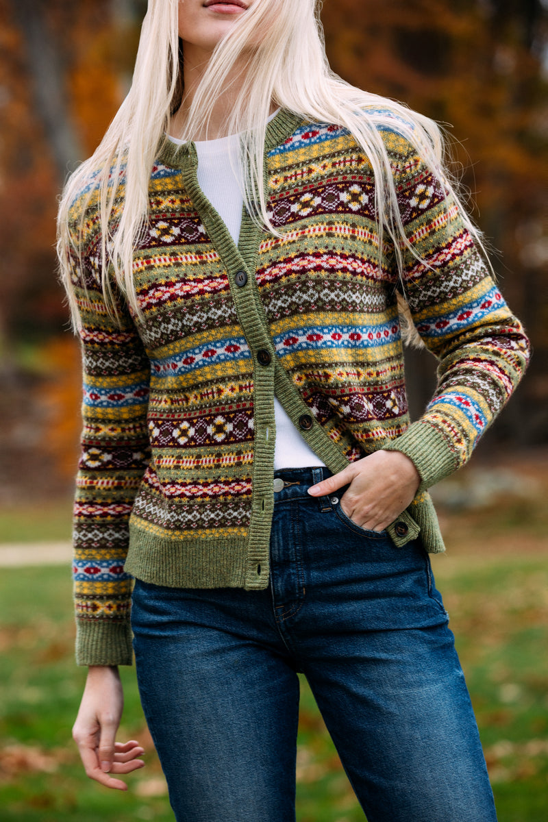 Saranack Fern Fair Isle Cardigan