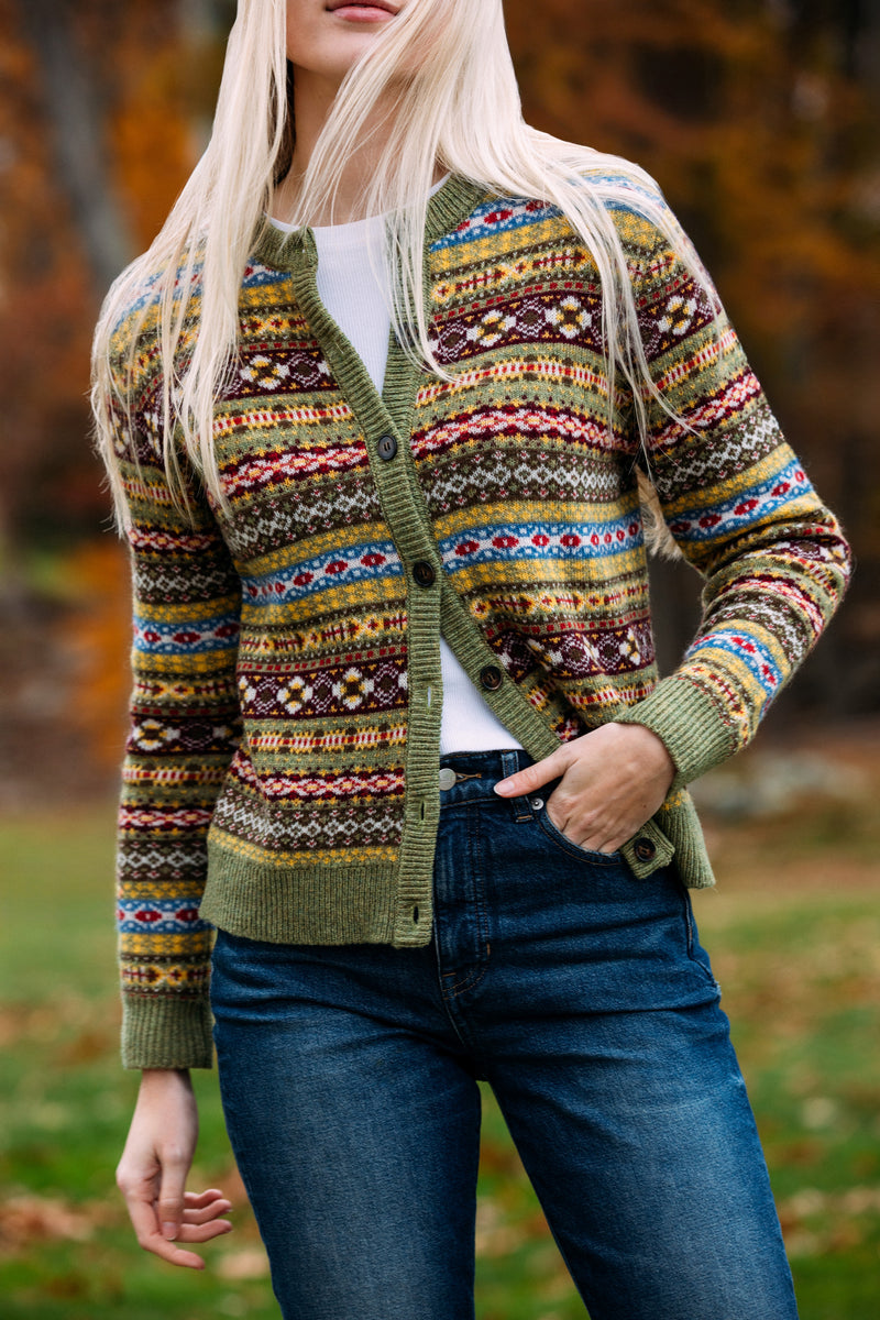 Saranack Fern Fair Isle Cardigan