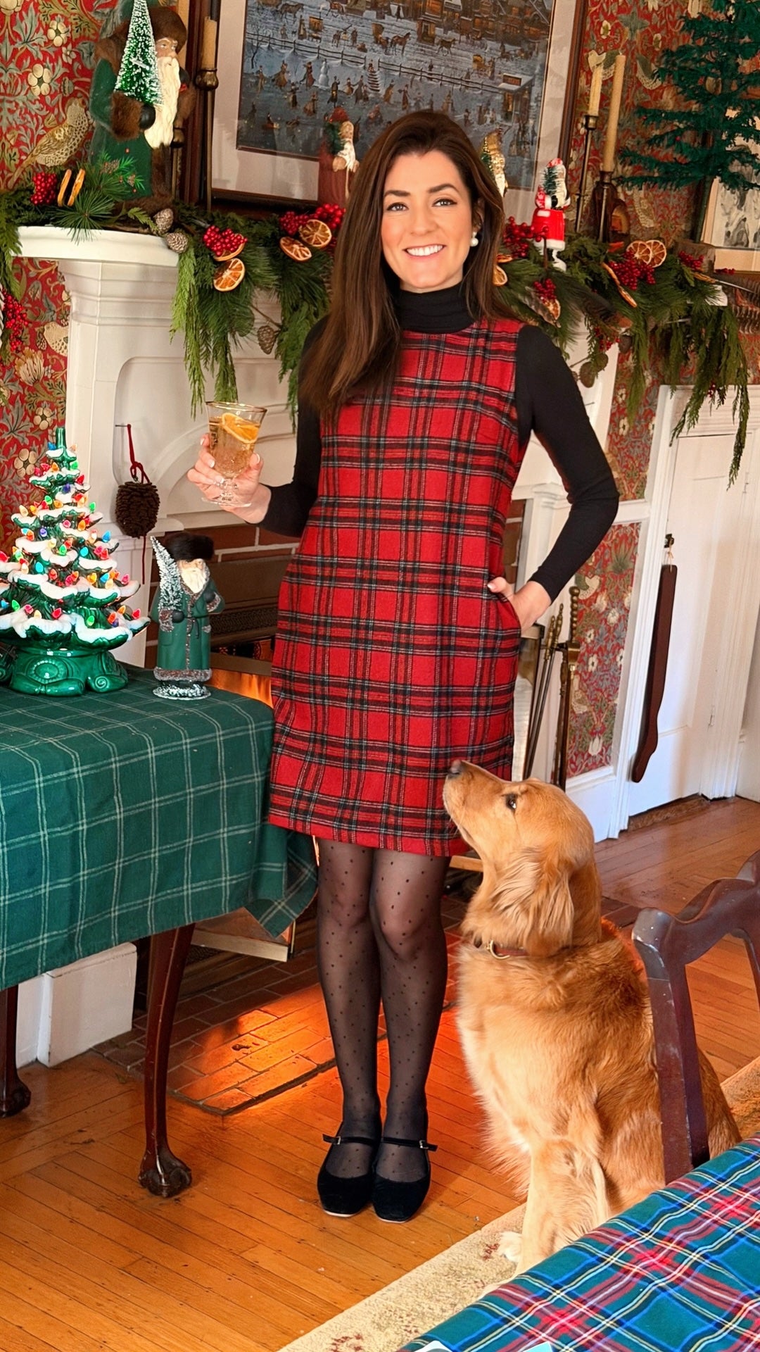 Scarlet Tartan Shift Dress