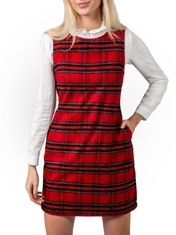 Scarlet Tartan Shift Dress