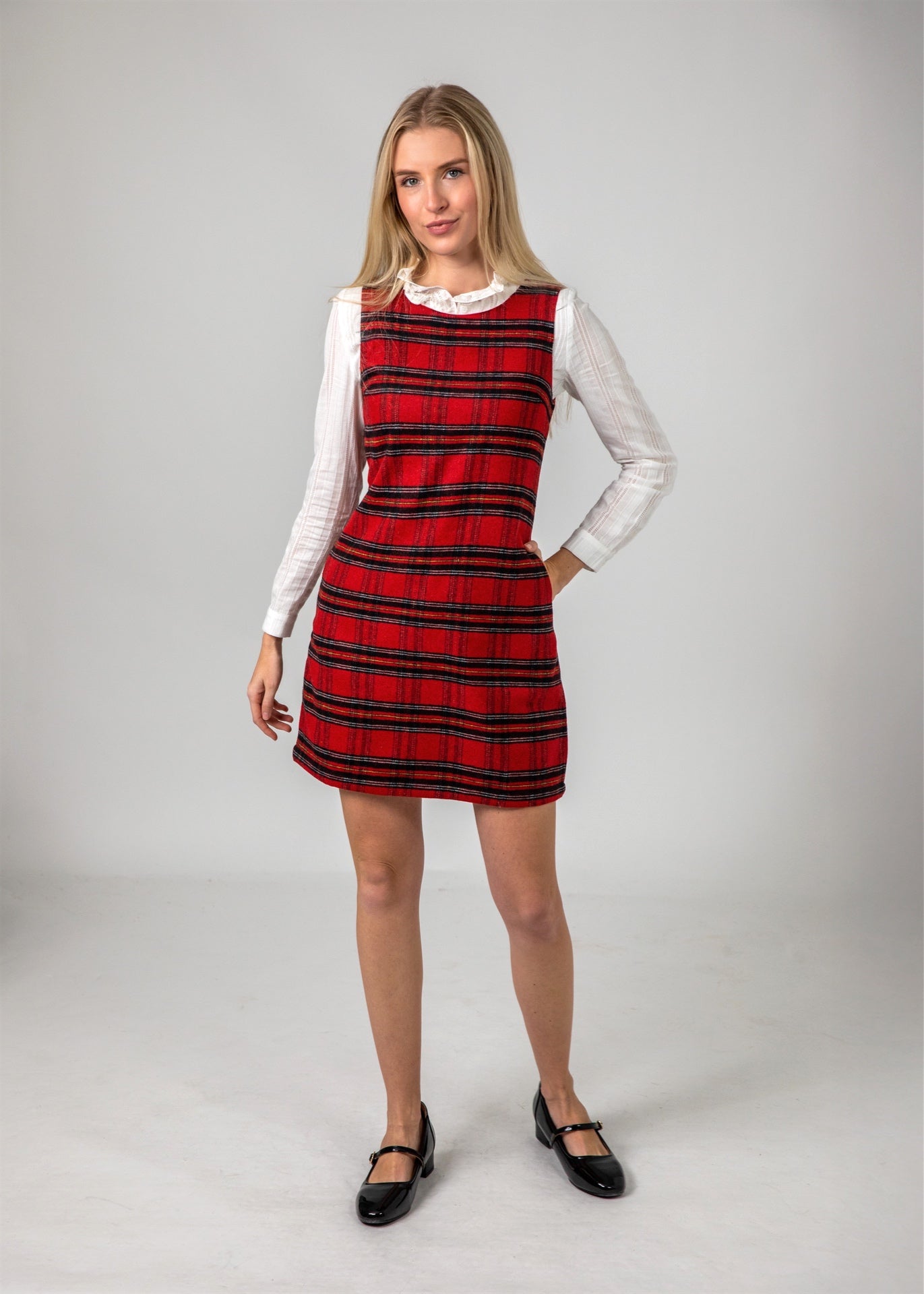 Scarlet Tartan Shift Dress