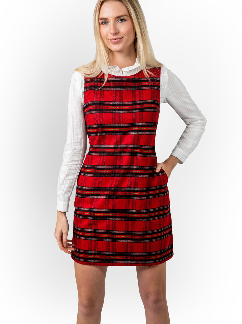 Scarlet Tartan Shift Dress