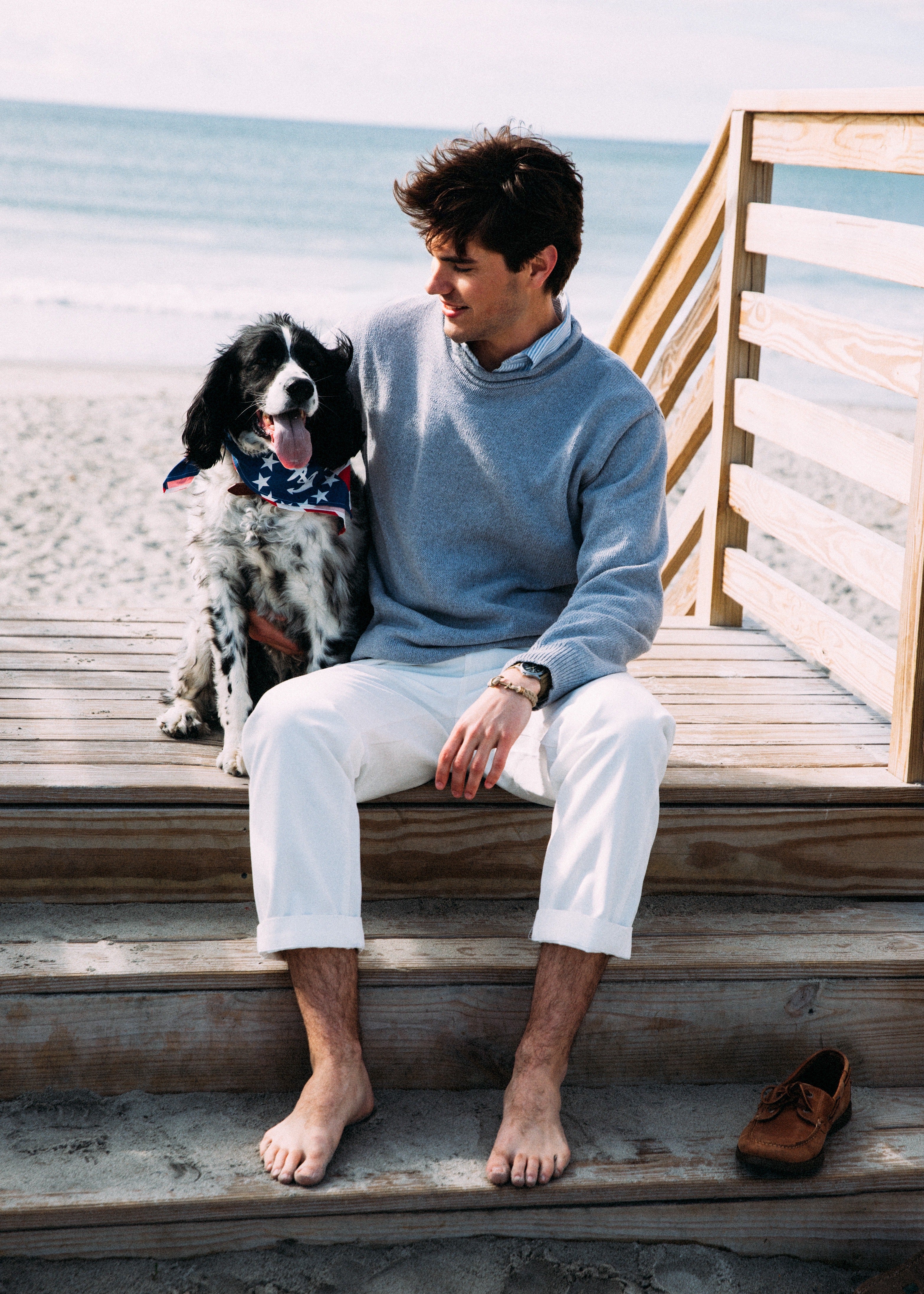 Sea Weather Rollneck Sweater in Fog - Men's