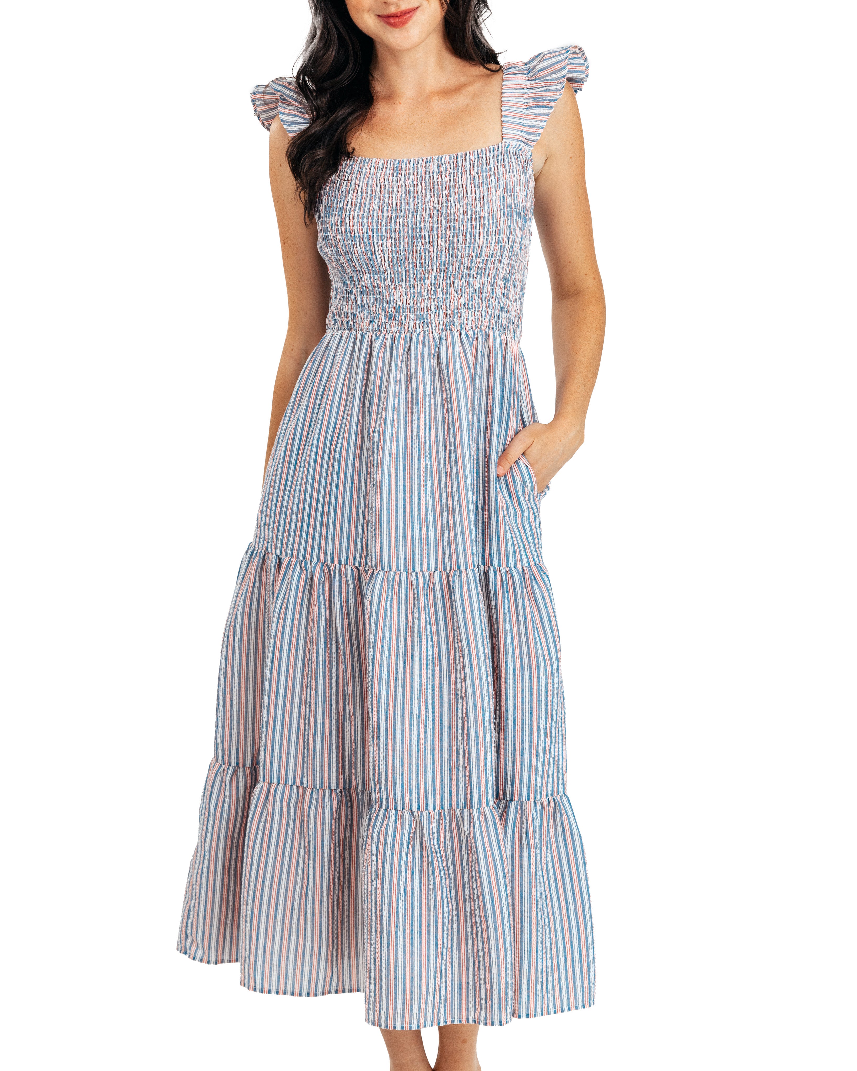 Seaside Americana Maxi Dress