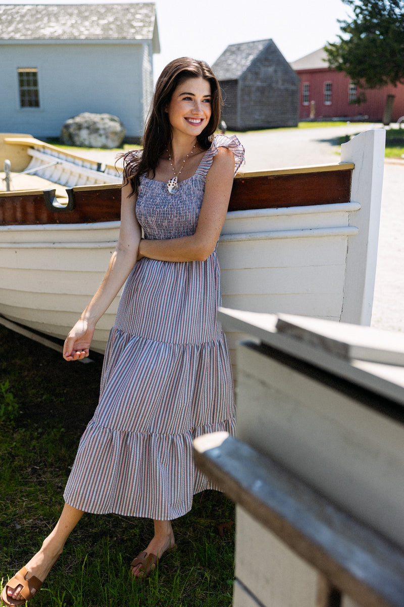 striped blue and white maxi dress KJP Women's Seaside Americana Cotton in Red, 14 Backless Spaghetti Strap Mermaid She rewrites all the Color:Beige/Black FULLSIZERANGE