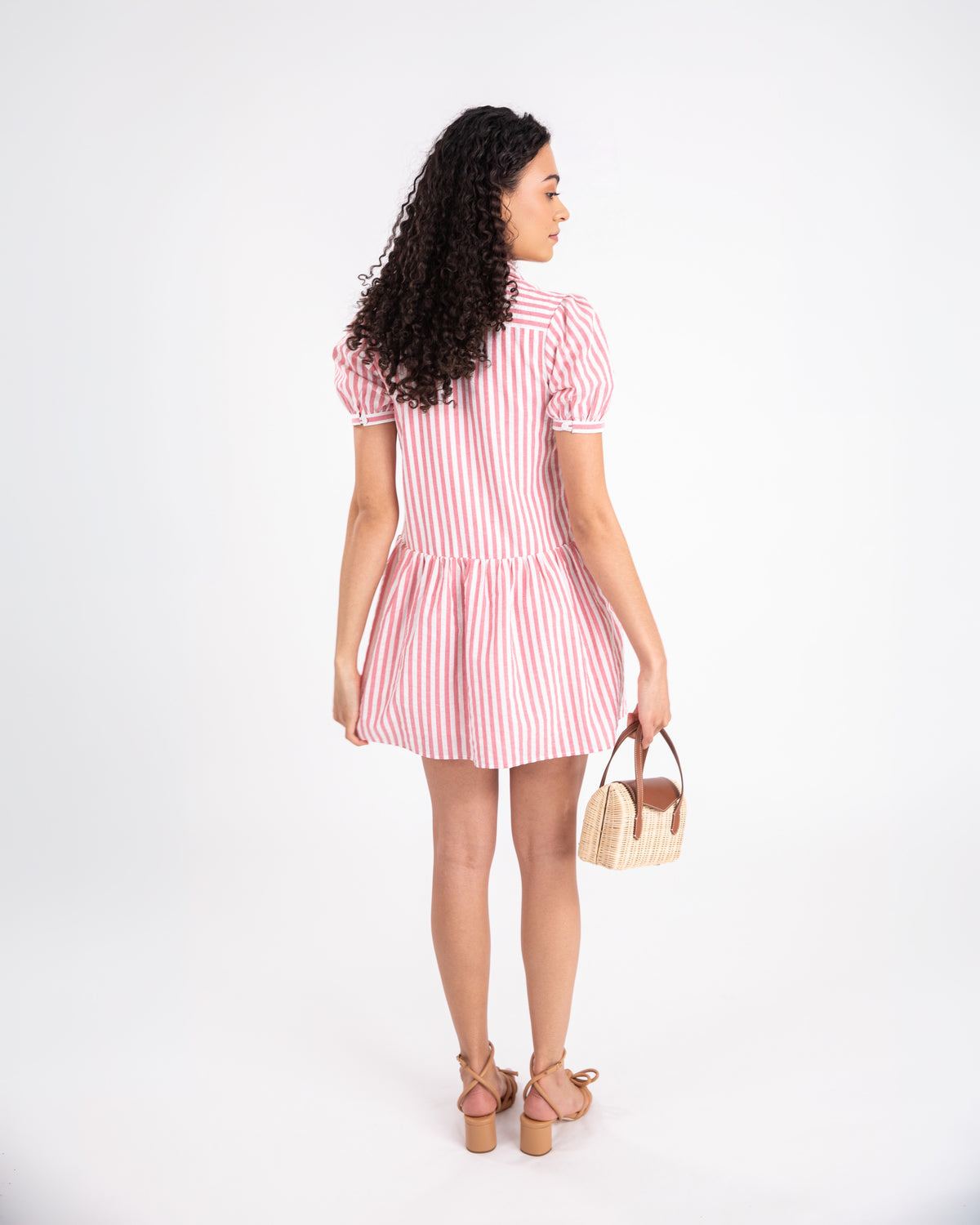 The Seaside Stripe Dress In Red