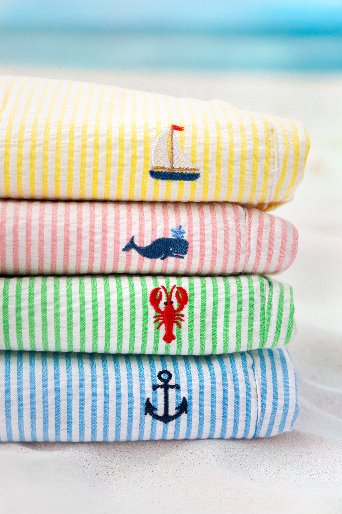 Vineyard Regatta Seersucker Drawstring Kids Shorts