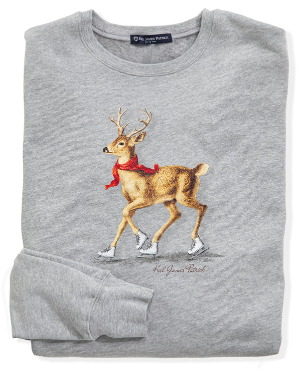 Skating Deer Crewneck Sweatshirt