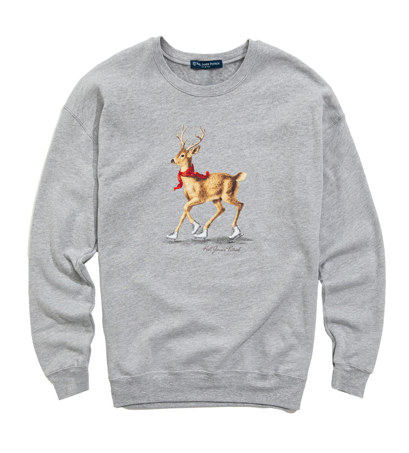Skating Deer Crewneck Sweatshirt