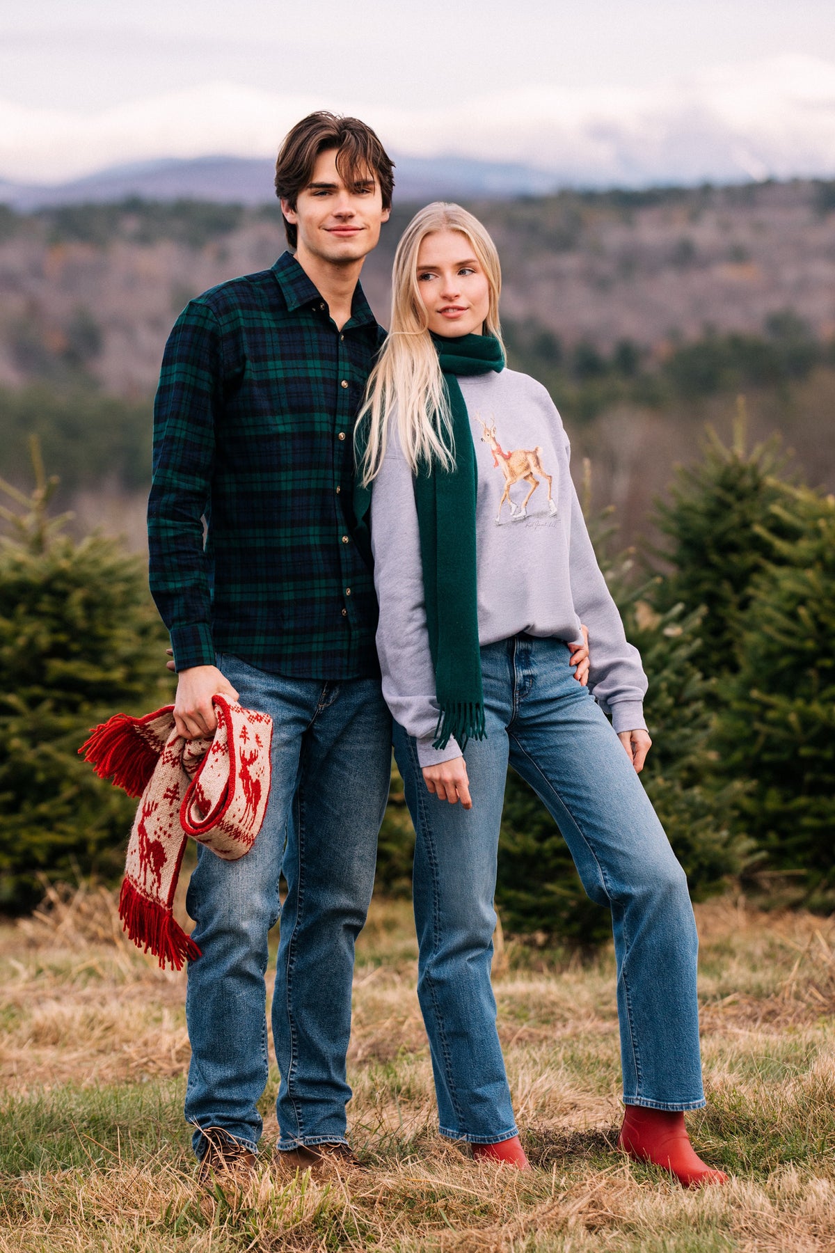 Skating Deer Crewneck Sweatshirt