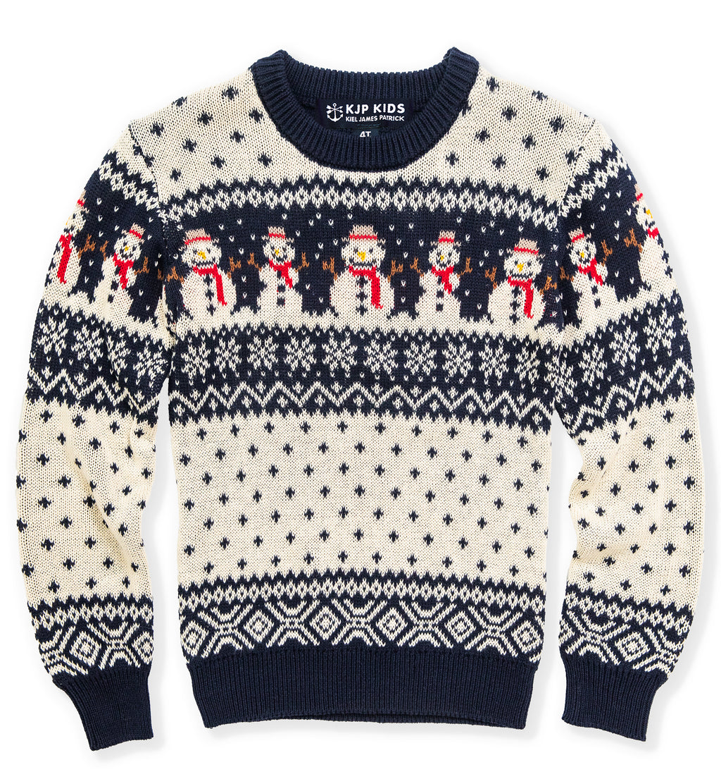KJP Kid's Snowman Fair Isle Crewneck Holiday Sweater – Kiel James