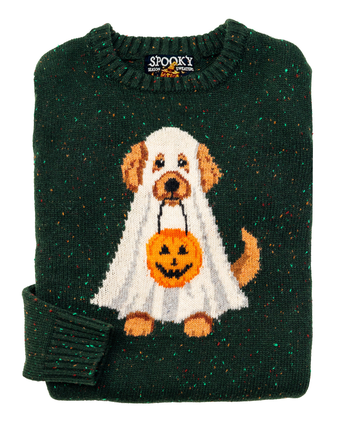 Spooky Ghost Dog Donegal Sweater