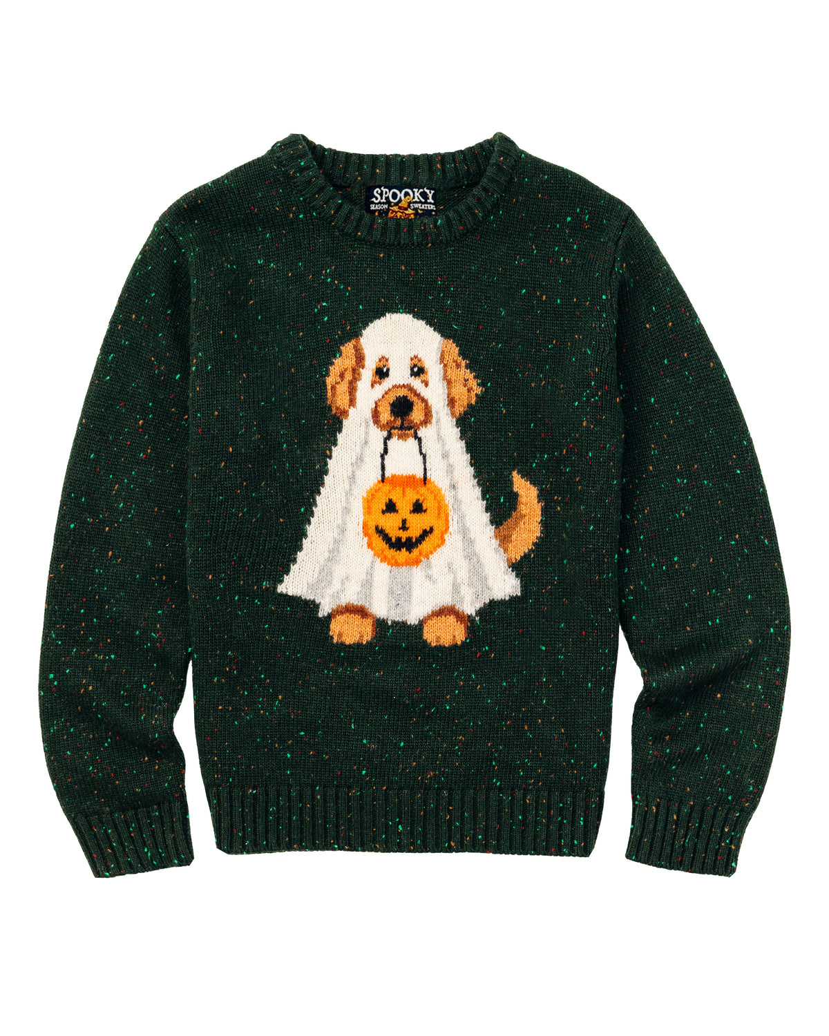 Spooky Ghost Dog Donegal Sweater
