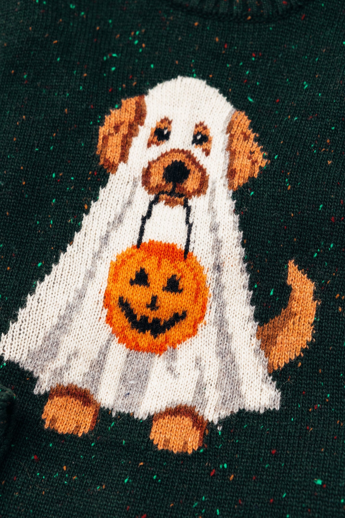 Spooky Ghost Dog Donegal Sweater