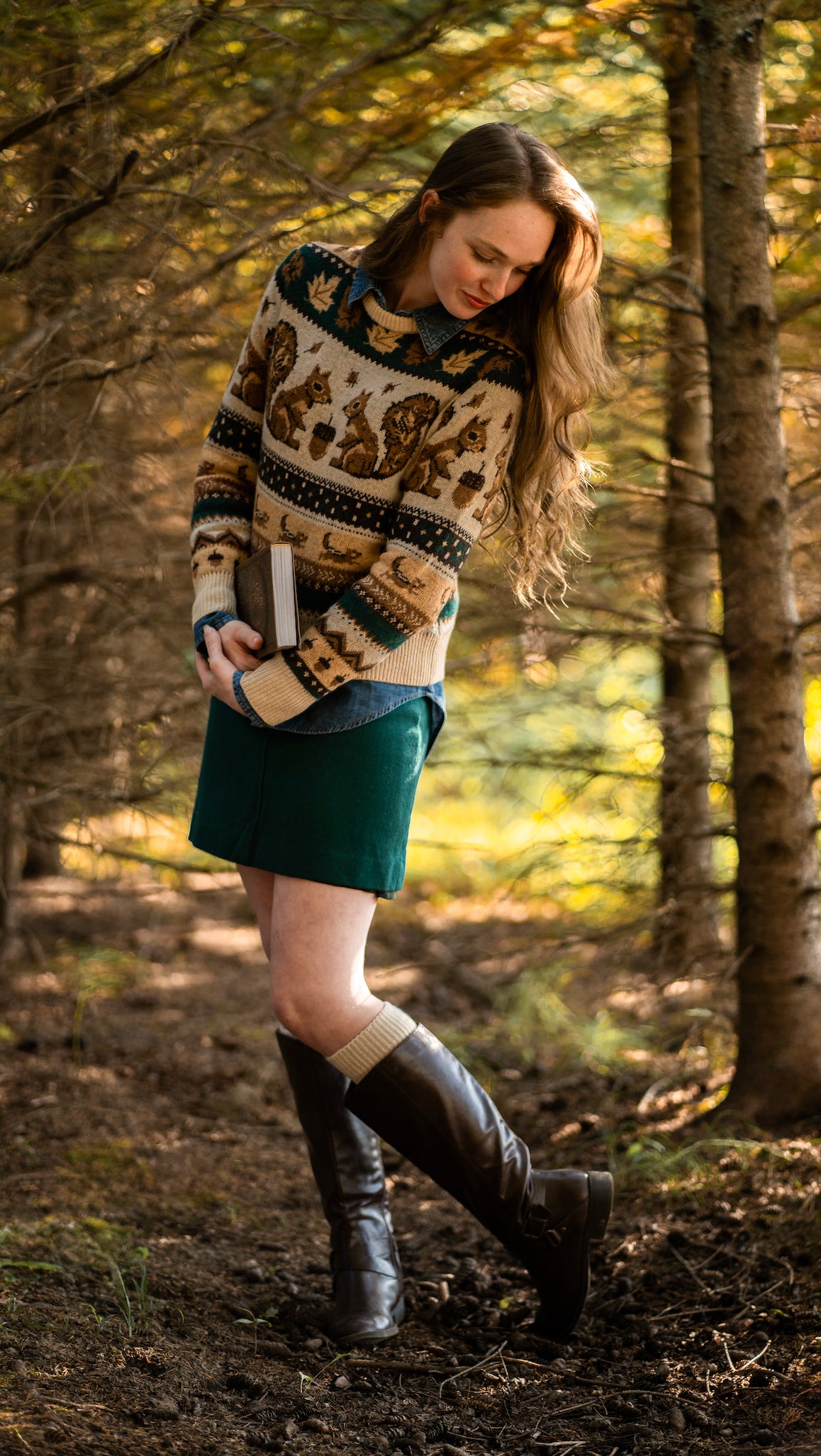 KJP Women's Squirrel Nut Harvest Fair Isle Crewneck Fall Sweater – Kiel ...