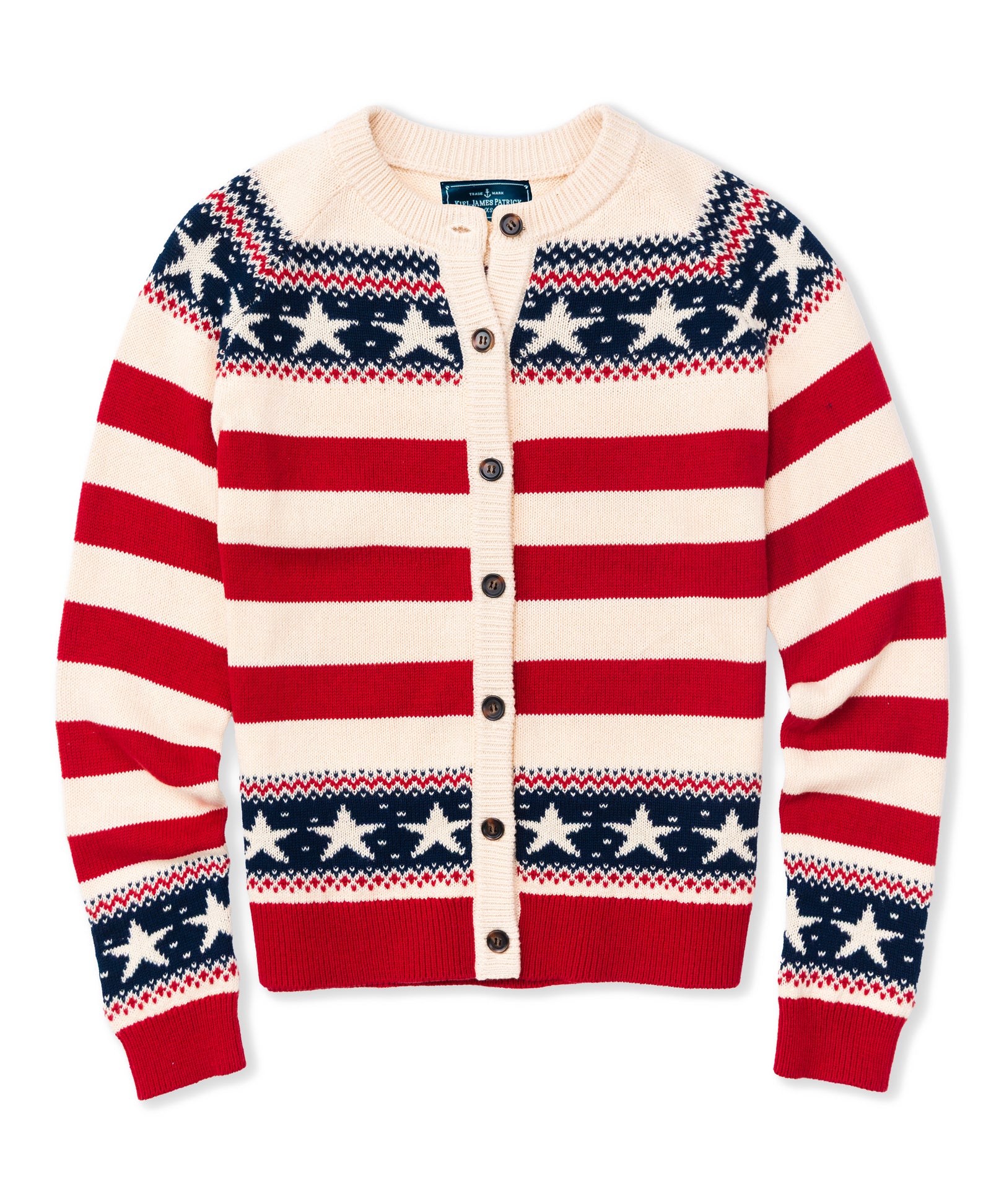 KJP Women's Stars & Stripes American Flag Cardigan Sweater – Kiel