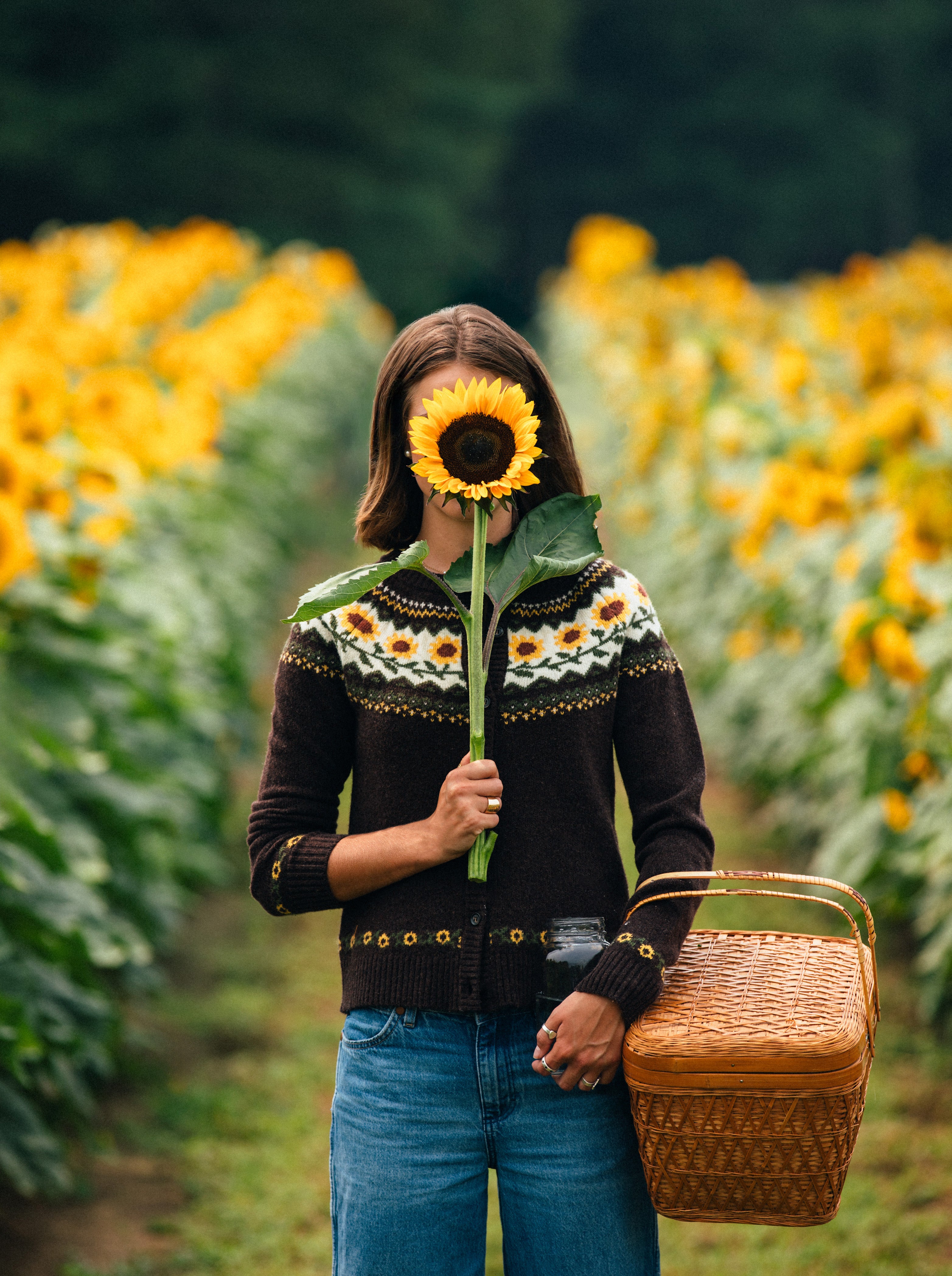KJP Women's Sunflower Harvest Fair Isle Cardigan Sweater  Kiel James ...