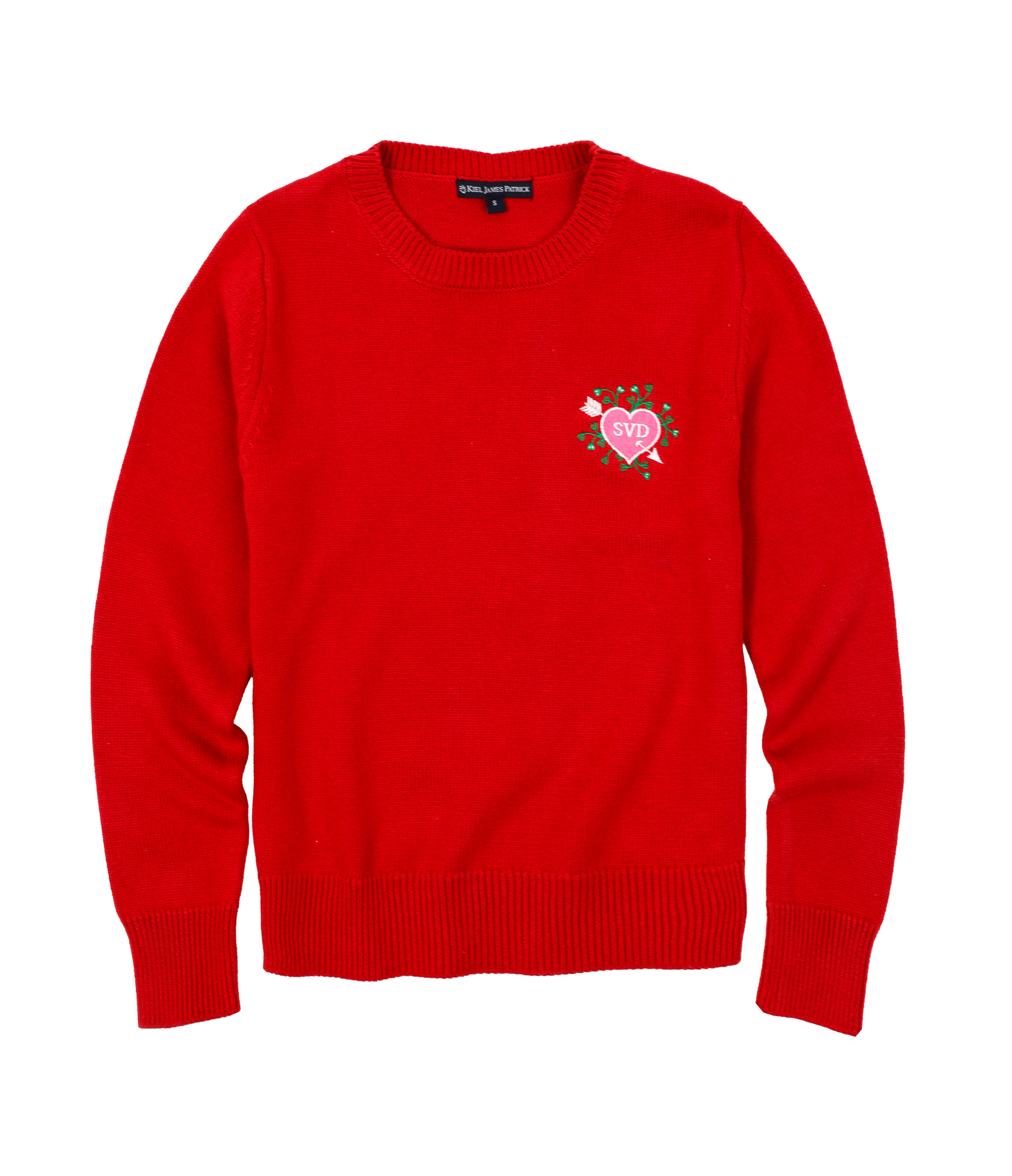 KJP Women's Sweetheart Custom Embroidered Monogram Sweater in Pink
