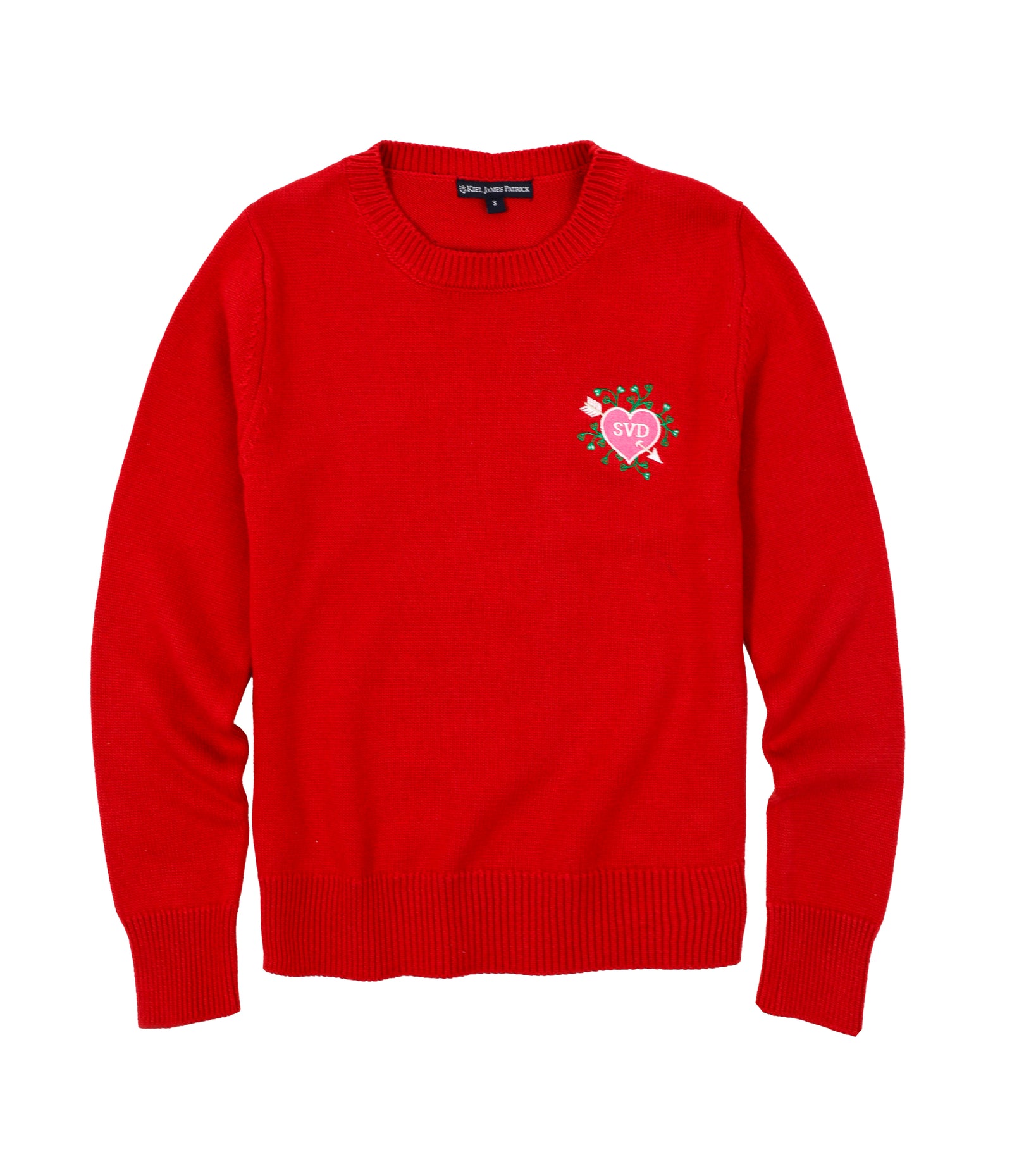 KJP Women's Sweetheart Custom Embroidered Monogram Sweater in Pink