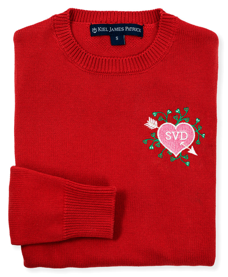 KIEL JAMES PATRICK ハート刺繍　ケーブルニットセーター KJP Women's Heart Cable Knit Sweater in Cream White – Kiel James