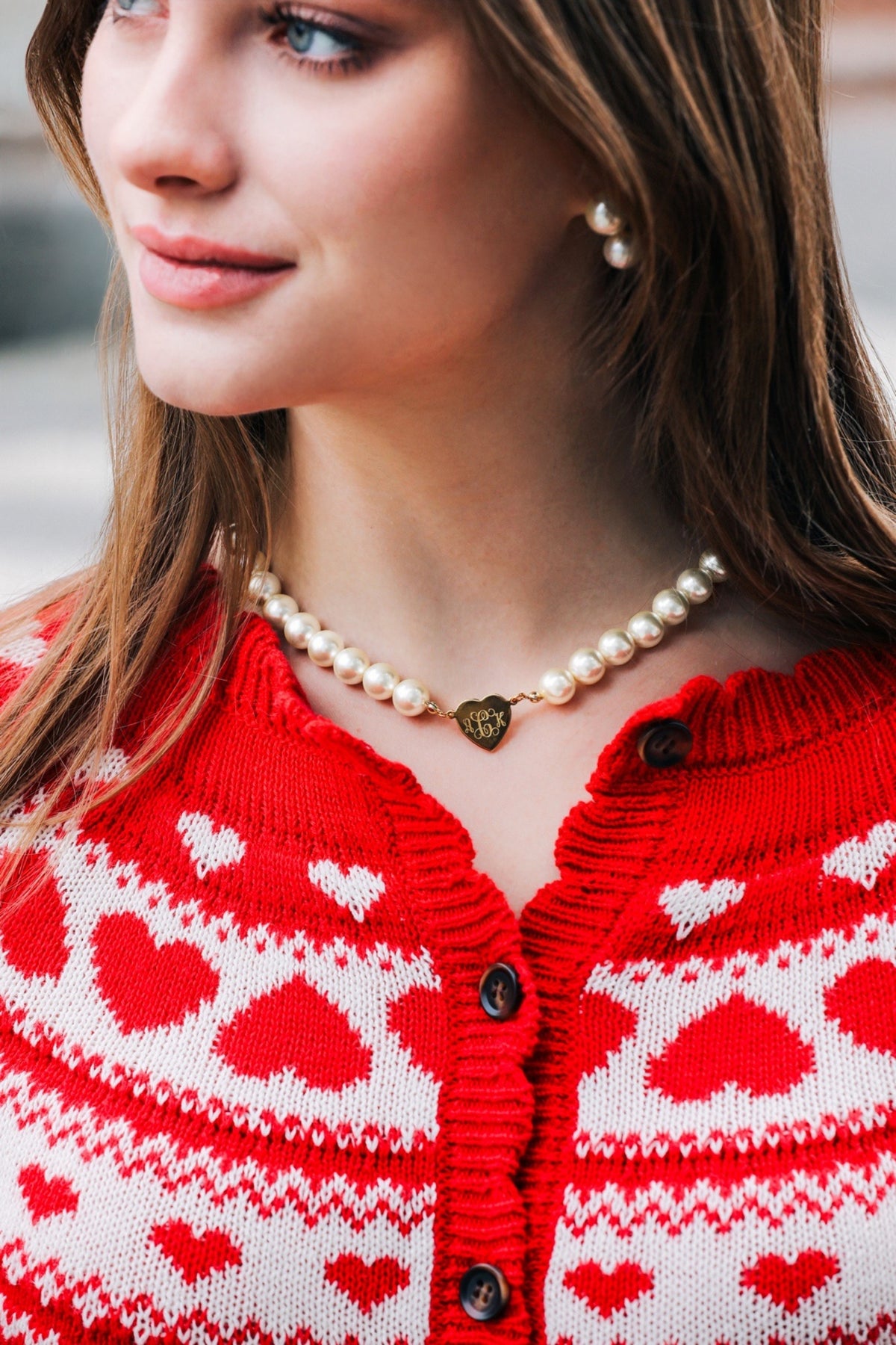 Sweetheart in Pearls Engravable Necklace