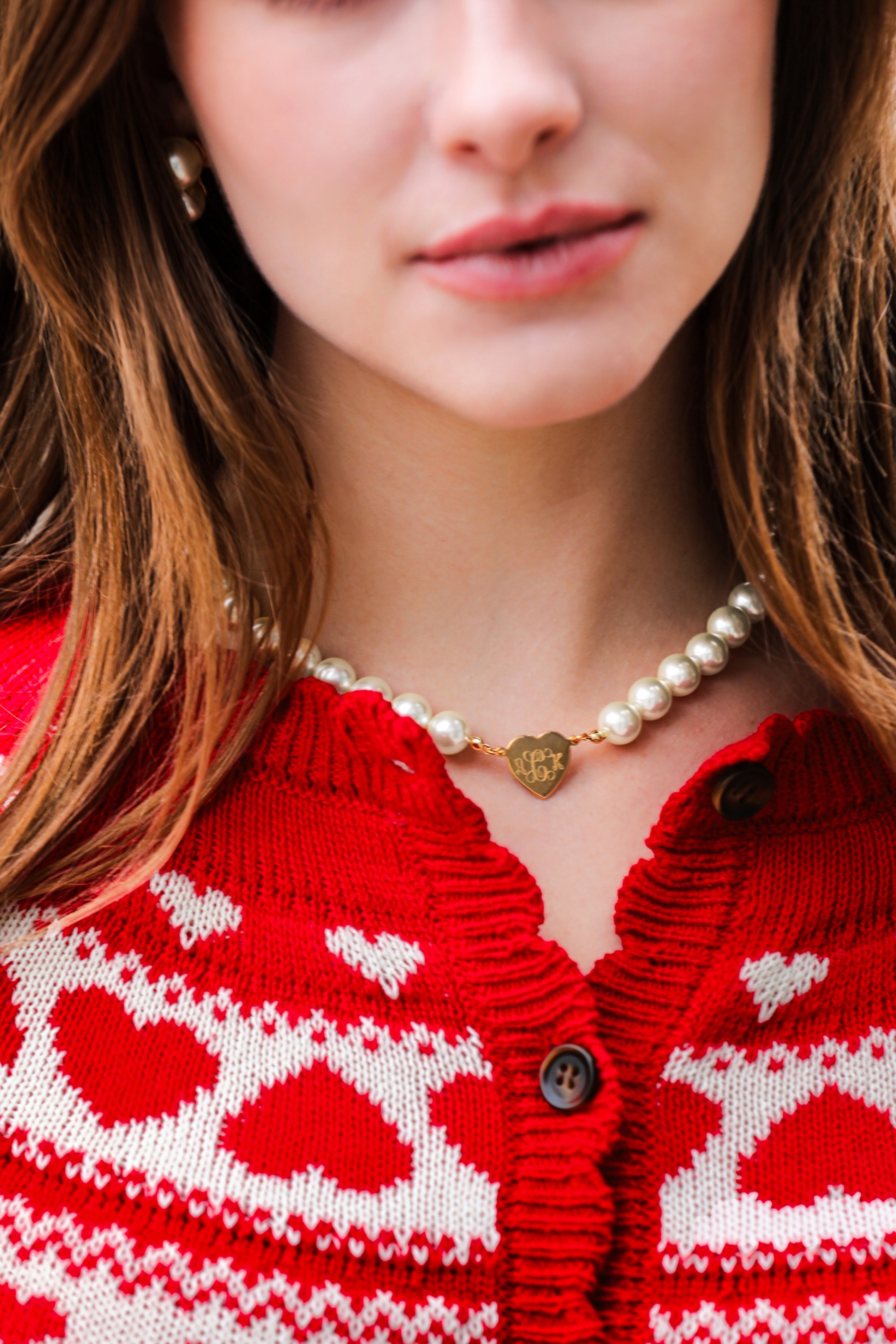 Sweetheart in Pearls Engravable Necklace