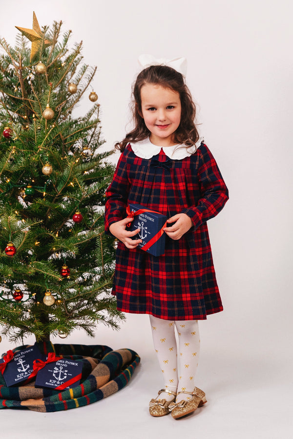 Tartan Ruffle Collar Kids Dress