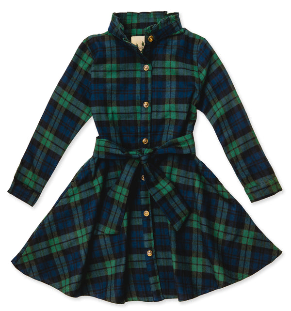 Under the Mistletoe Kids Flannel Dress