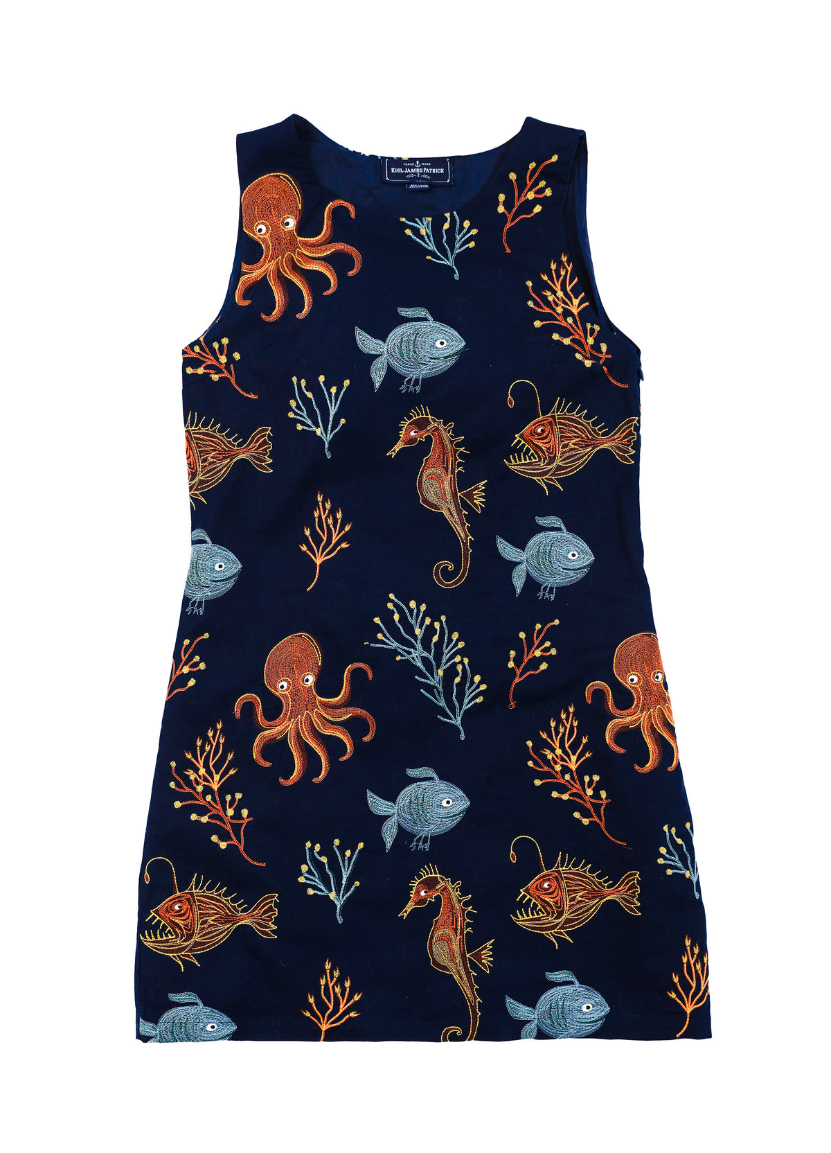 The Deep Blue Sea Embroidered Shift Dress