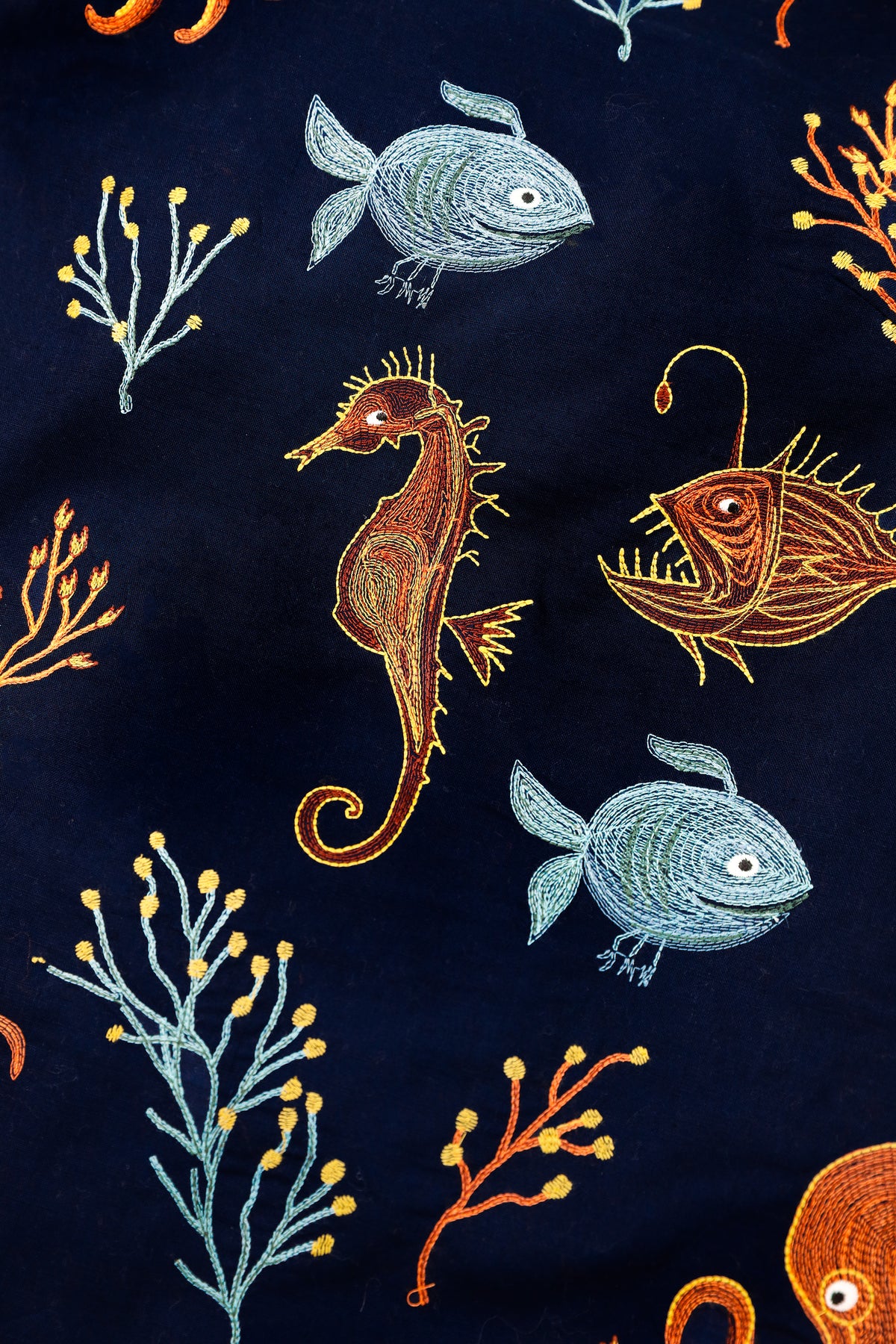 The Deep Blue Sea Embroidered Shift Dress