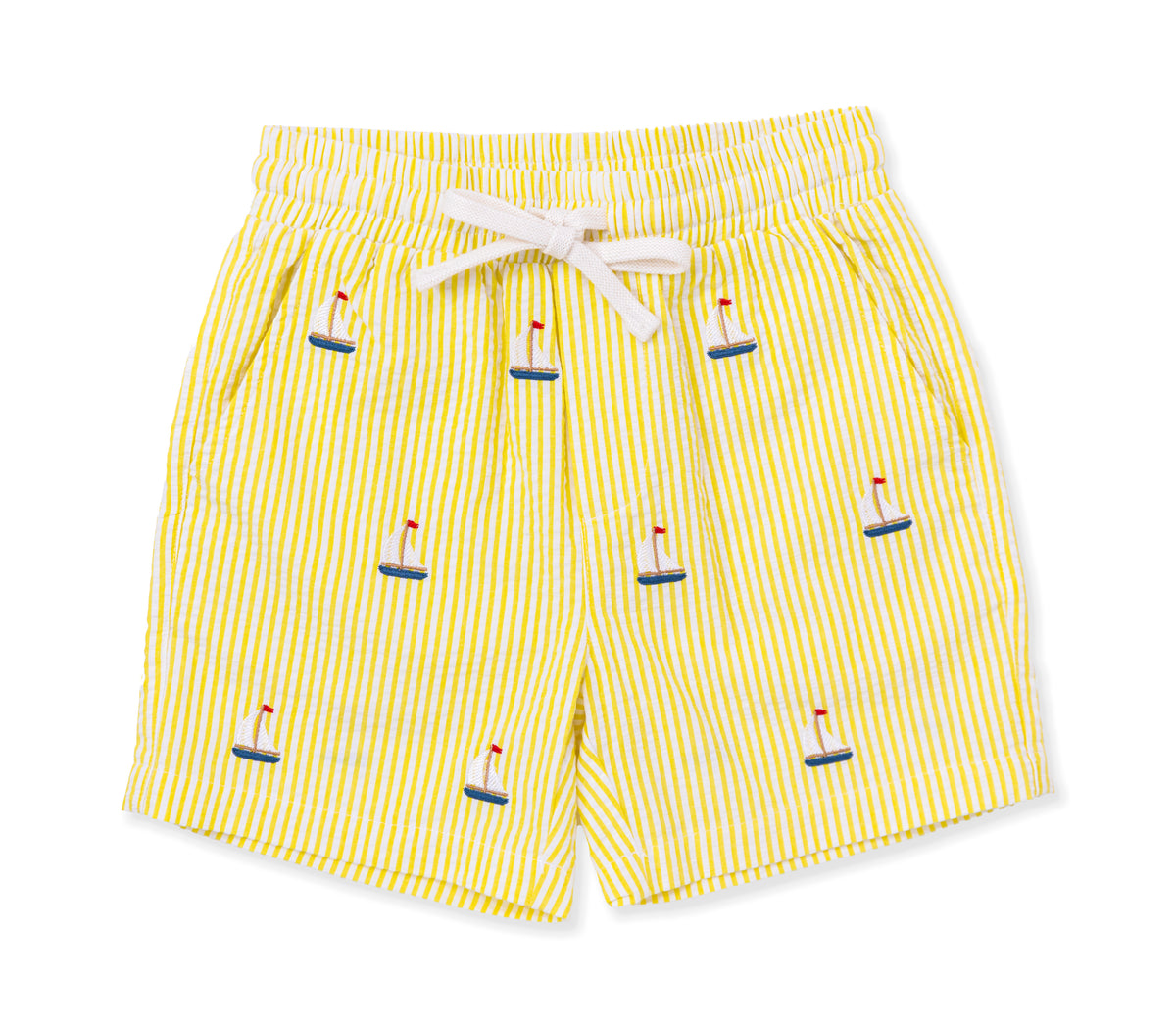 Vineyard Regatta Seersucker Drawstring Kids Shorts