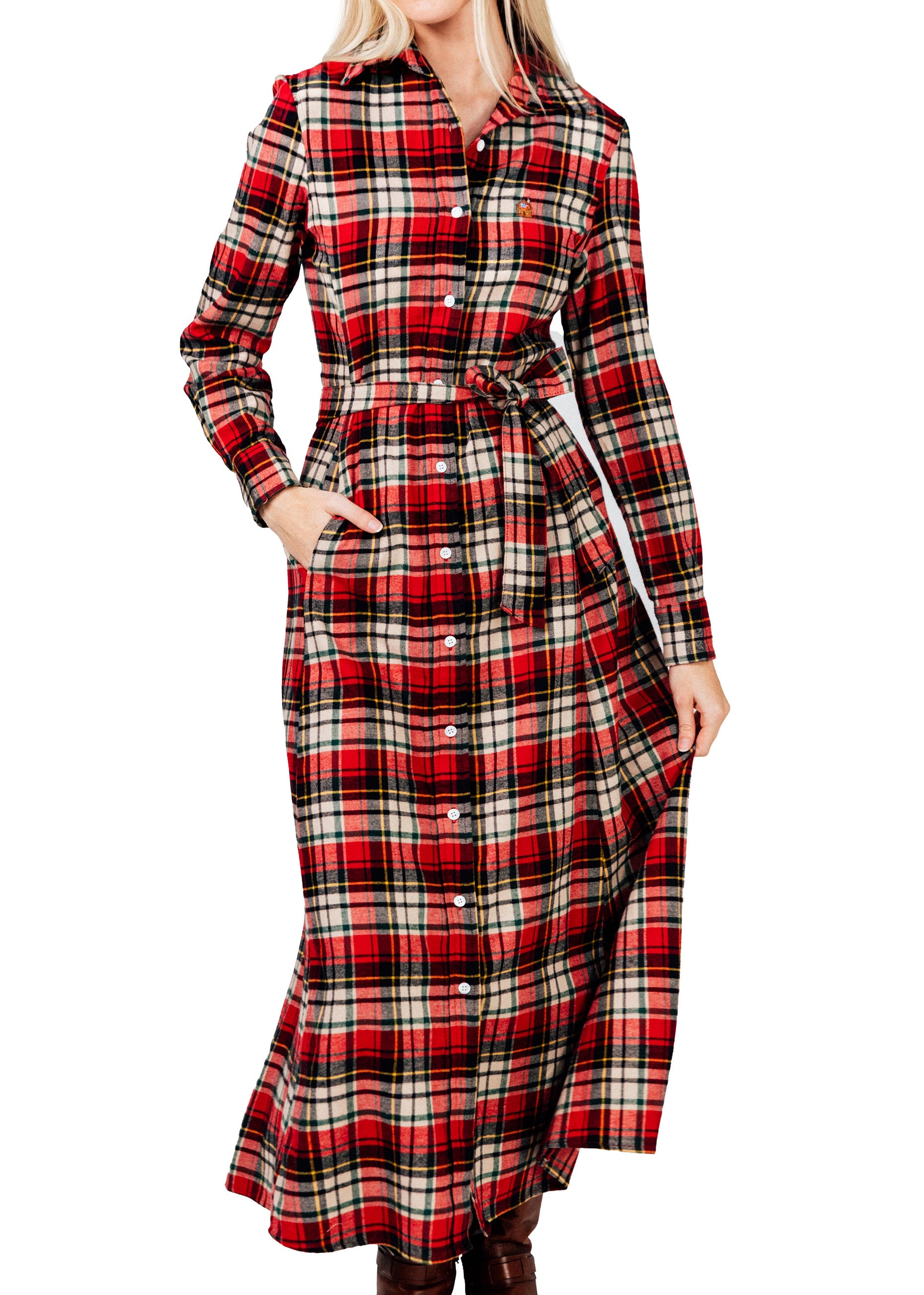Winter Hearth Flannel Maxi Dress