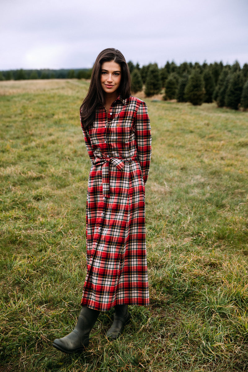 Winter Hearth Flannel Maxi Dress