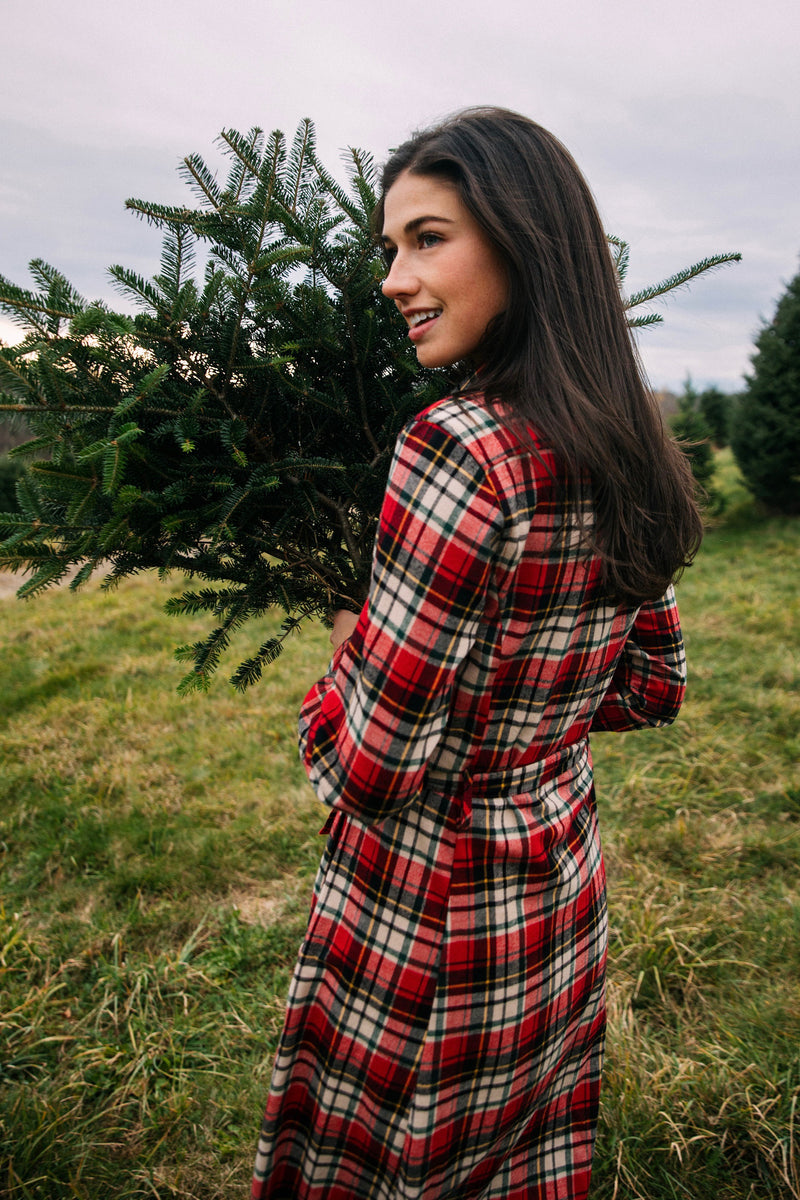 Winter Hearth Flannel Maxi Dress