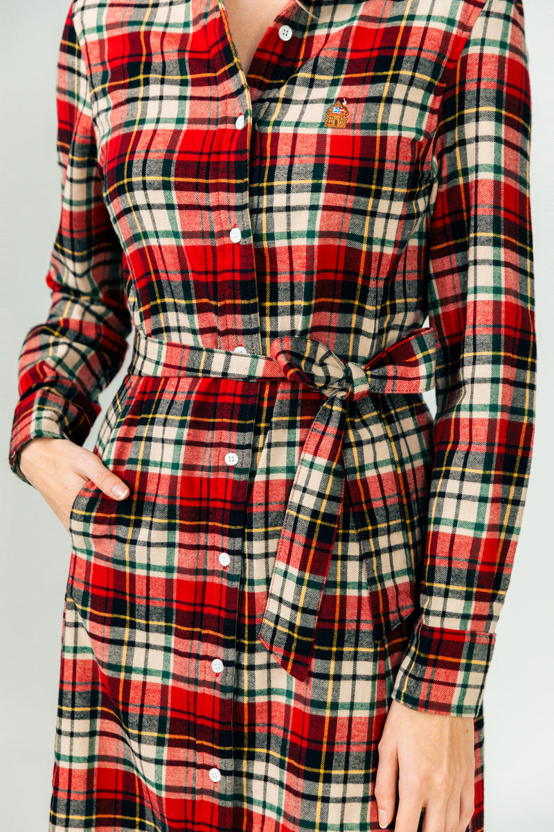 Winter Hearth Flannel Maxi Dress