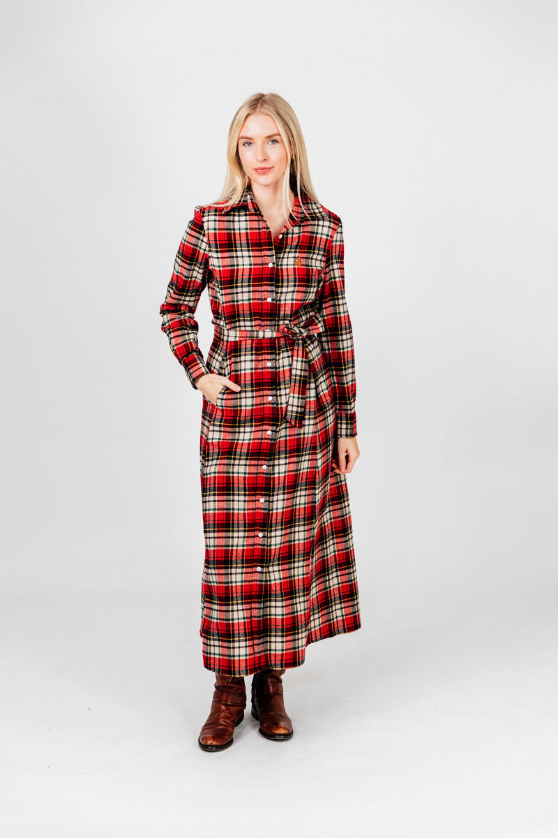 Winter Hearth Flannel Maxi Dress