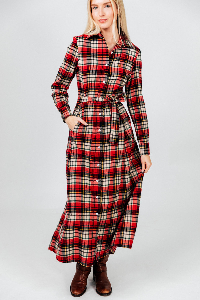 Winter Hearth Flannel Maxi Dress