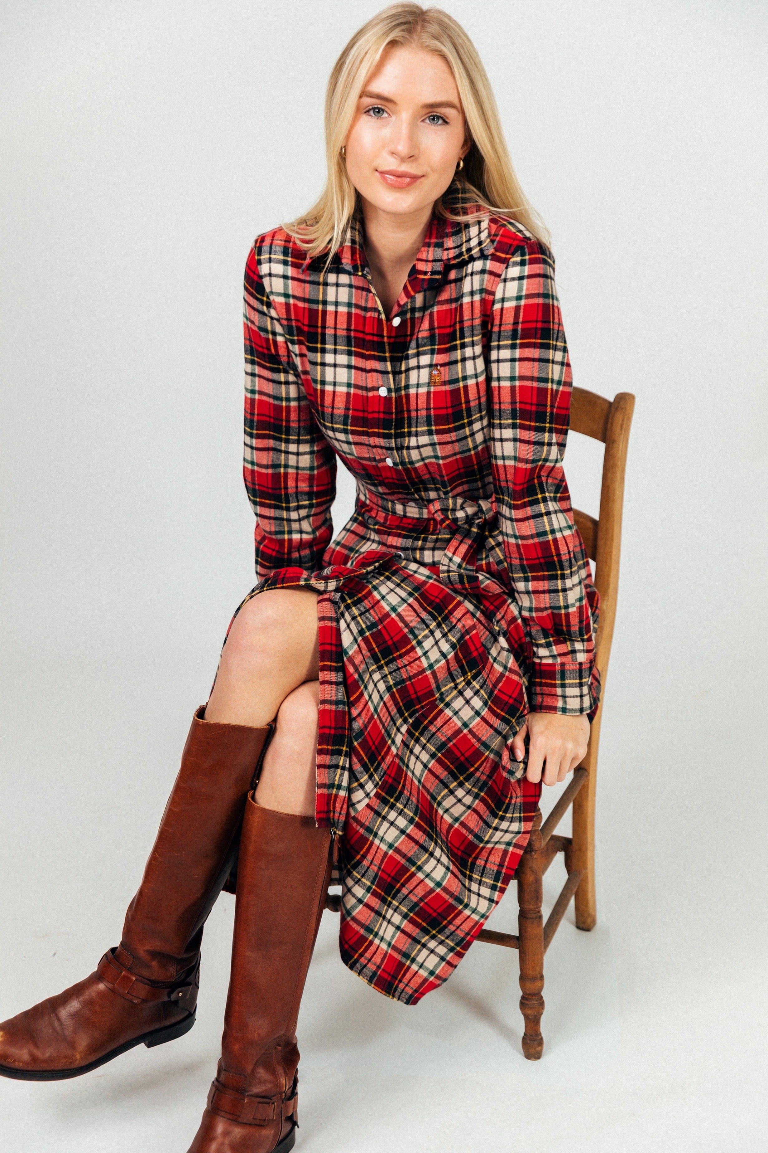 Winter Hearth Flannel Maxi Dress